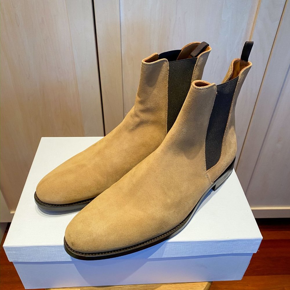 New Oro Los Angeles Taupe Chelsea Boots